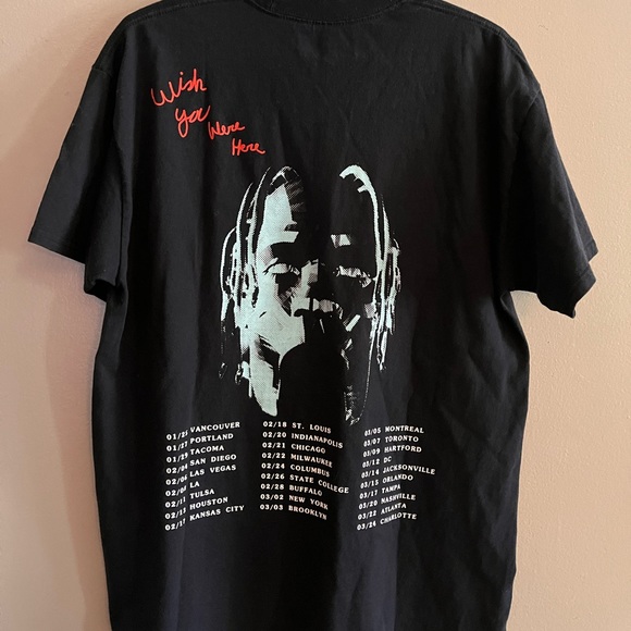 Astroworld 2018 Travis Scott Tour Merch “WISH YOU WERE HERE” Tee - Picture 2 of 2